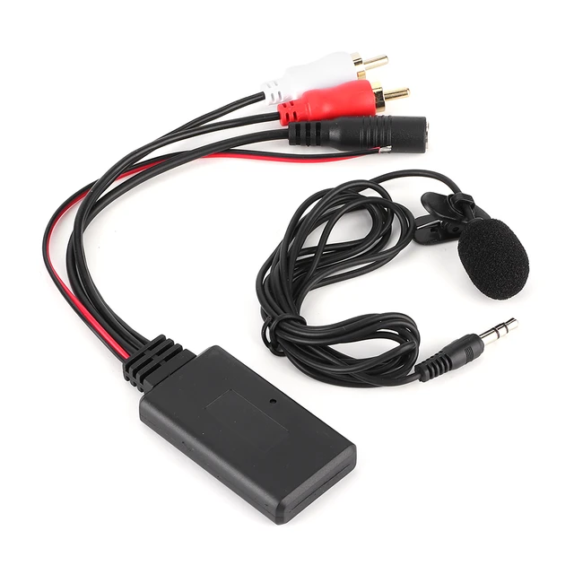 Bluetooth AUX Module 2 RCA Cable Adapter with Hands- Microphone 12V