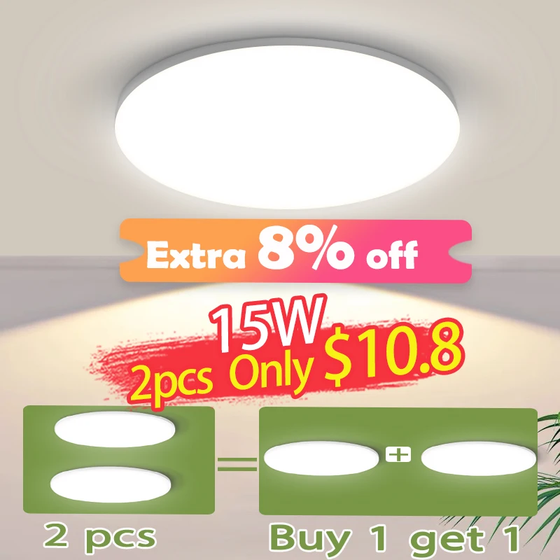 Lámpara de techo Led de 220V, accesorios modernos de Panel de 15W, 20W, 30W, 50W para decoración de sala de estar, dormitorio, iluminación interior de cocina