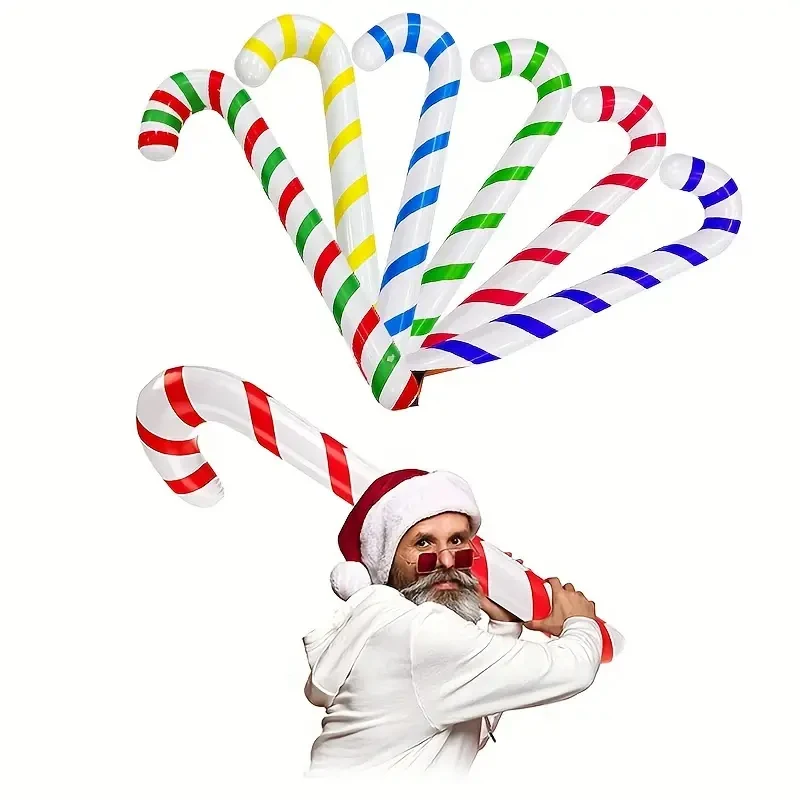Inflatable decoration toy 1pc Inflatable Christmas Colored Cane Thickened Pvc for outdoor Christmas New Year holiday