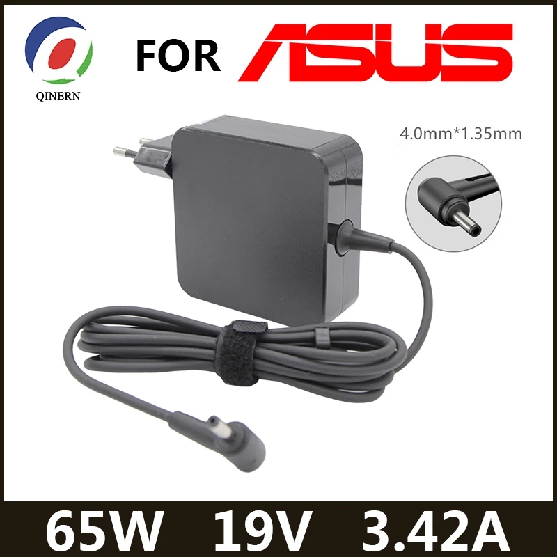 Qinen-eu 19V 3.42A 65W 4.0*1.35 chargeur adaptateur d'ordinateur portable pour Asus Zenbook UX32VD UX305CA ux31a x201e ux305f s200e ADP-65DW