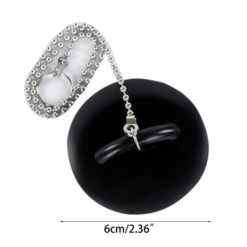 Tub Drain Stopper with Chain Rubber Bath Plug Drain Tub Stopper Bathroom Sink Plug for Home Hotel Bathroom Durable Drop Shipping
