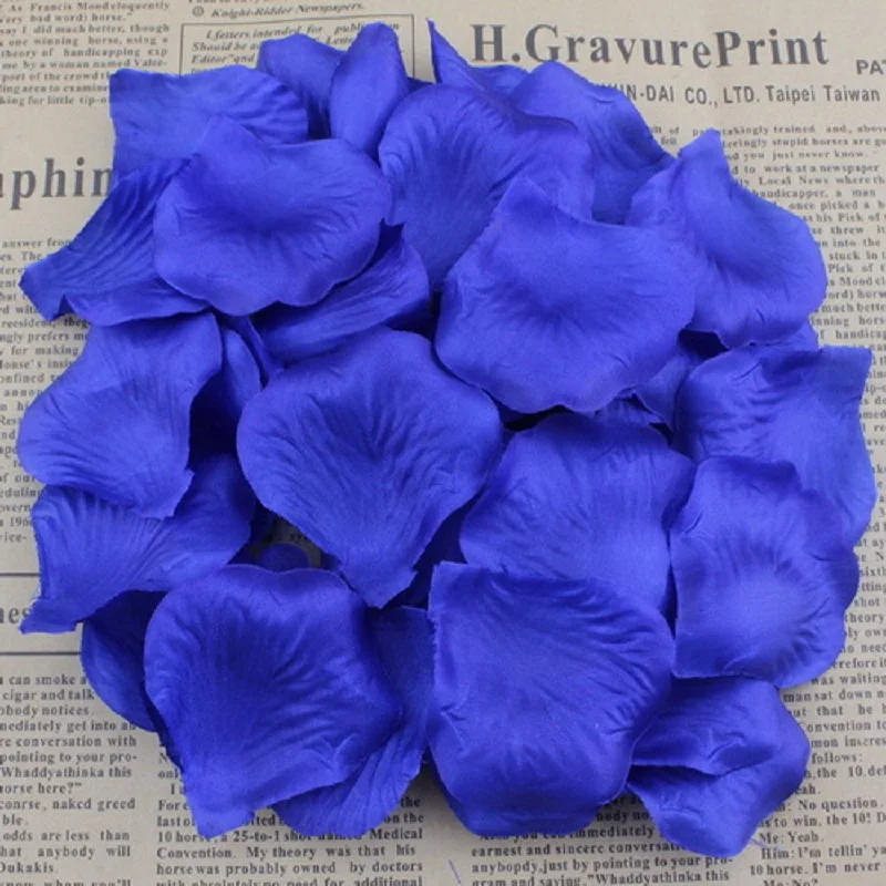 Royal Blue Sapphire Silk Flower Petals for Elegant Wedding and Banquet Decor