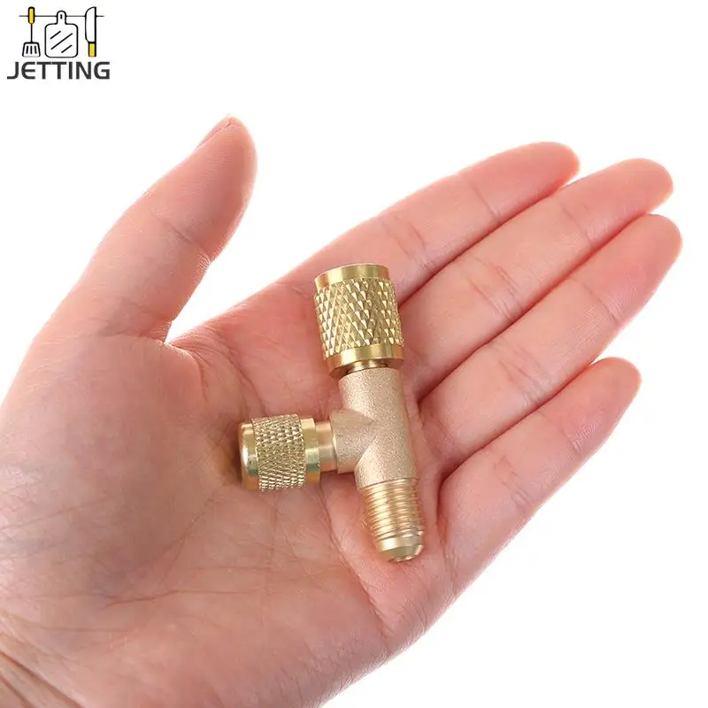 Copper Refrigerant Exhaust Valve Quick Air Exclusion Valve Release Gauge Pressure Fitting Adapter