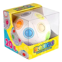 Vibrant Rainbow Sphere Puzzle Toy - Creative Educational Gift (20 Hole White)