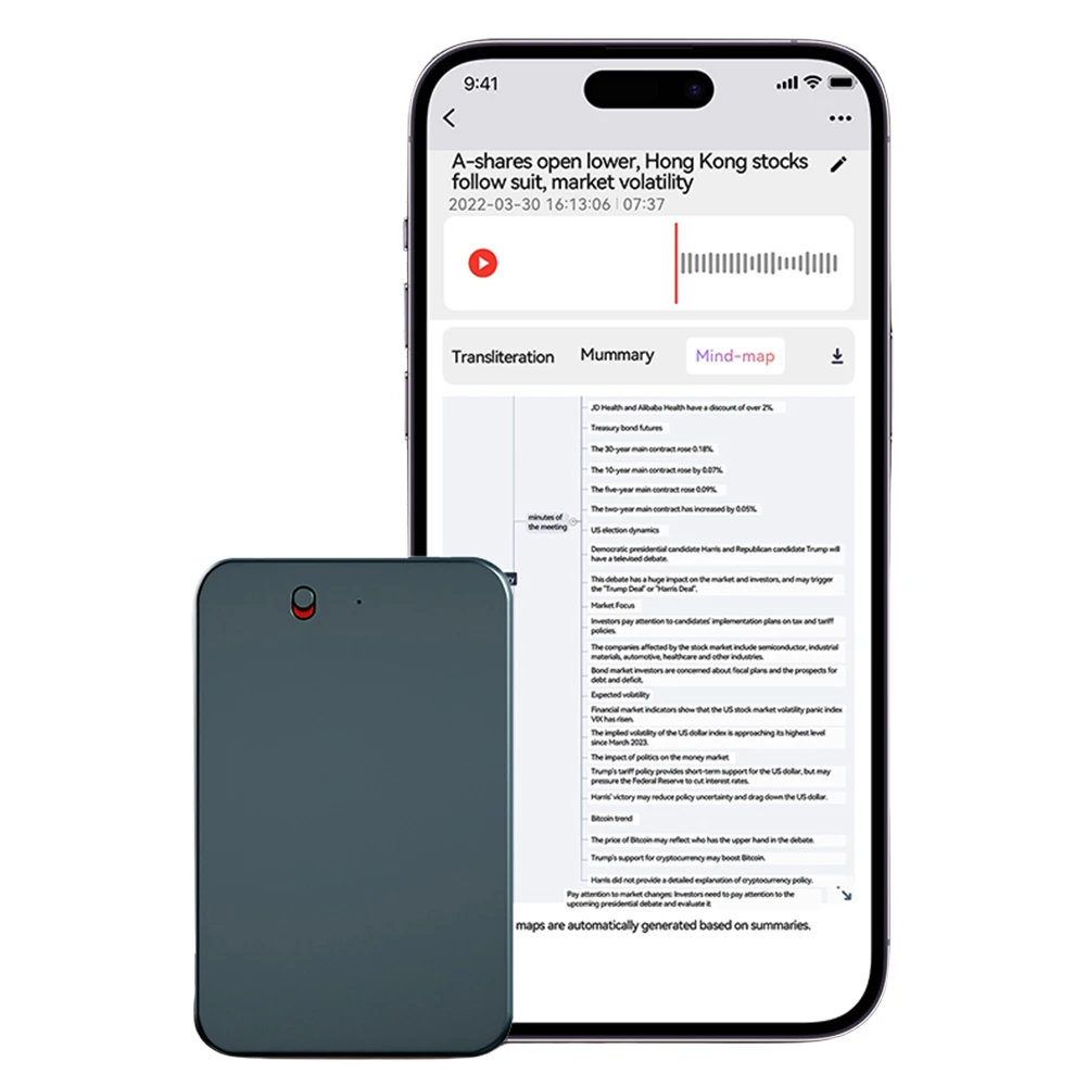 AI ChatGPT-4 Intelligent Voice Recorder Transcribe Mind Mapping & AI Summary for Lectures Phone Calls Meetings Interviews Etc