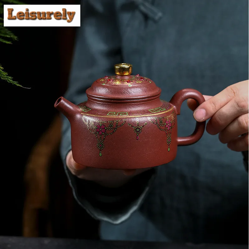 330ml Antique Yixing Purple Clay Teapots Handmade De Zhong Pot Raw Ore Purple  Mud Tea Maker Kettle Zisha Tea Set Tea Ceremony