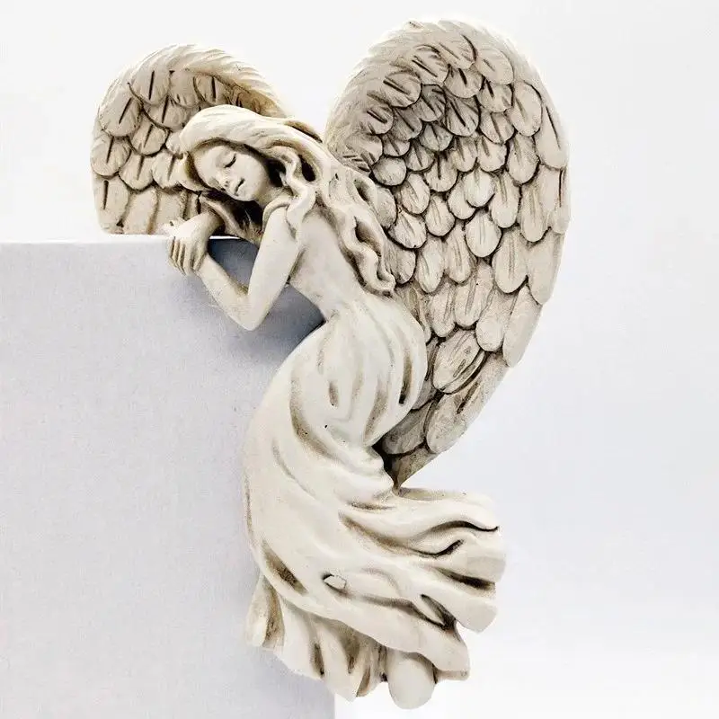 Angel Wings Resin Craft Door Frame Ornament Angel Winged Goddess Pendant Garden Door Decoration Home Gifts Left Right Wings