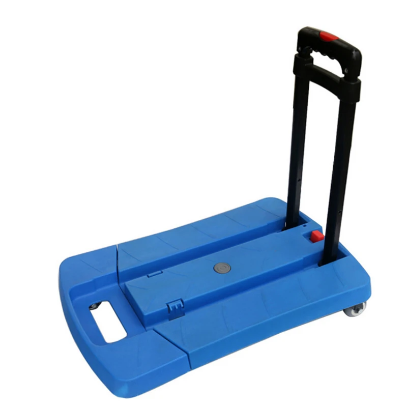 New Model Hand Trolley Cart Loading 300kgs Blue Color Plastic Platform