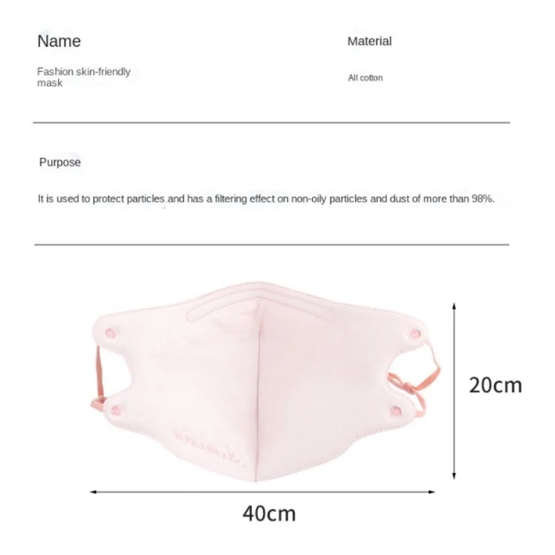 Masque Réutilisable en Tissu 3 Couches Lavable - Lot de 1 - Kaki, Gris, Rose, Noir