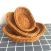 Oval Wickers Woven Basket Handwoven Rattan Serving Storage Tray Bread Fruit Breakfast Tea Picnic Basket For Kitchen Restaurant 1