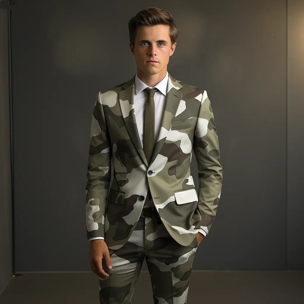 New Geometric Camouflage Tactical Handmade Suit Men's 3D Digital Printing Suits Cos Party Nightclub Shiny Cool Performance Set