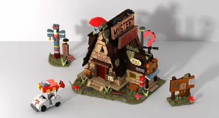The Mystery Shack Modular Gravityed Fall house Building Block Fans Toy for Kids Birthday Gifts Farm Architecture Bricks Model