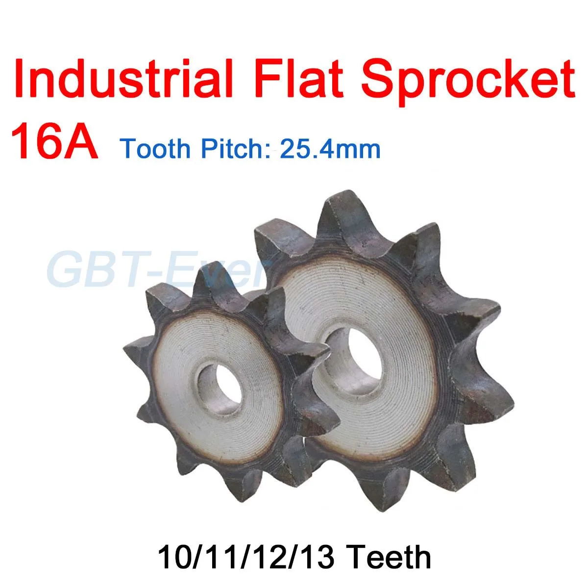 

1Pcs 16A 10/11/12/13 Teeth Chain Drive Flat Sprocket Carbon Steel Roller Chain Gear Tooth Pitch 25.4mm Industrial Sprocket Wheel