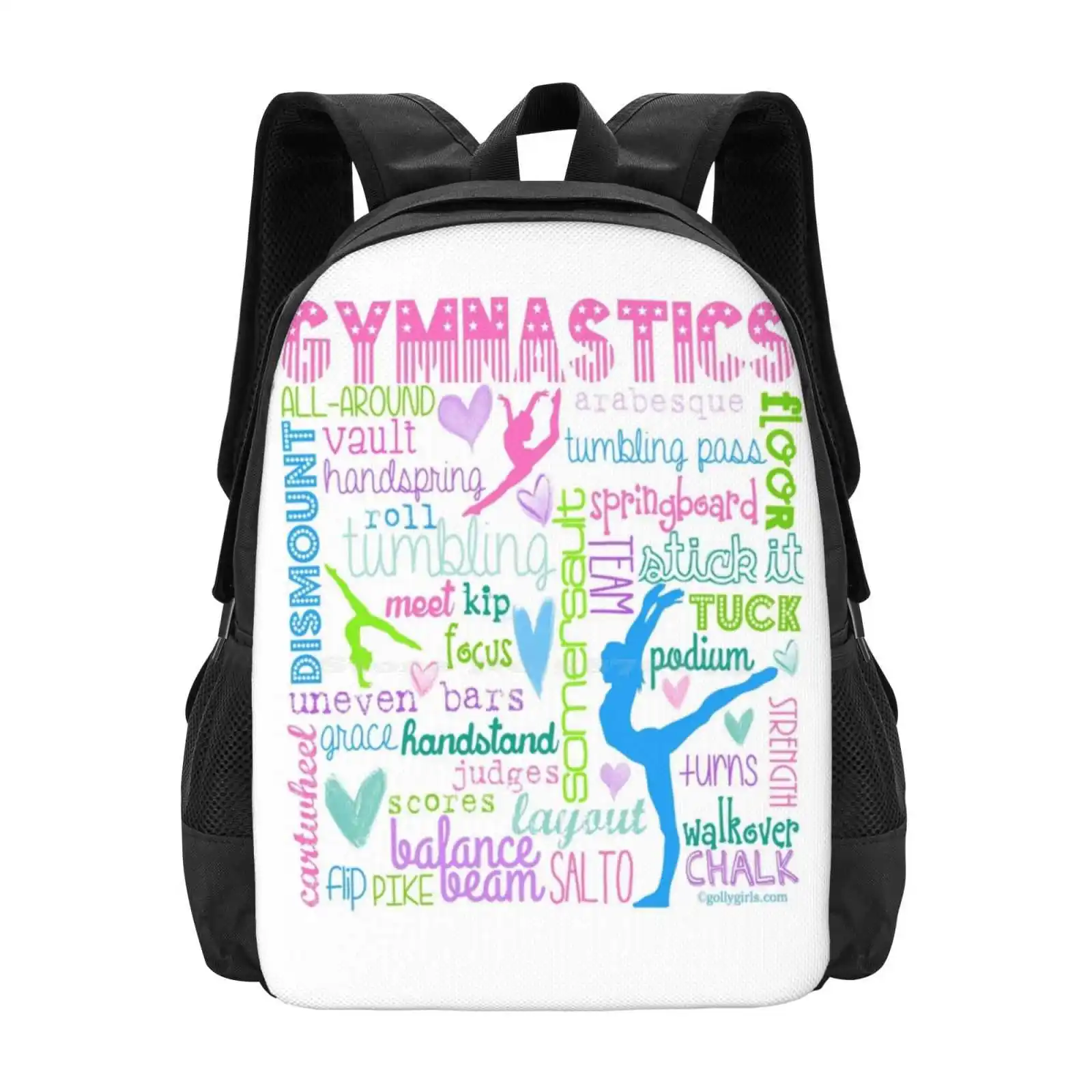 

Gymnastics Typography In Pastels Hot Sale Backpack Fashion Bags Typography Pastel Teens Womens Gymnastics Girly Girls