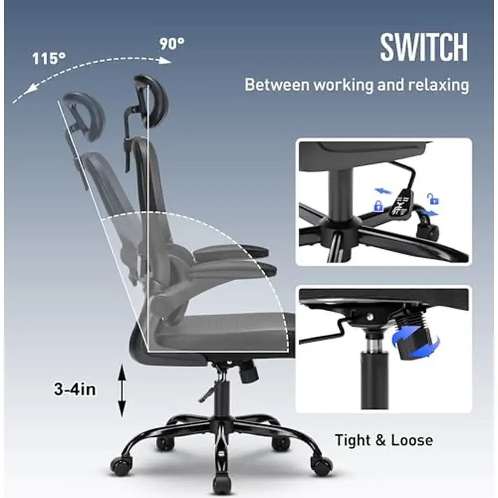 Desk and Chair Combo Set Home Office Furniture L Shaped Computer Desk Gaming Desk Chair with Adjustable Back Mesh Design 6