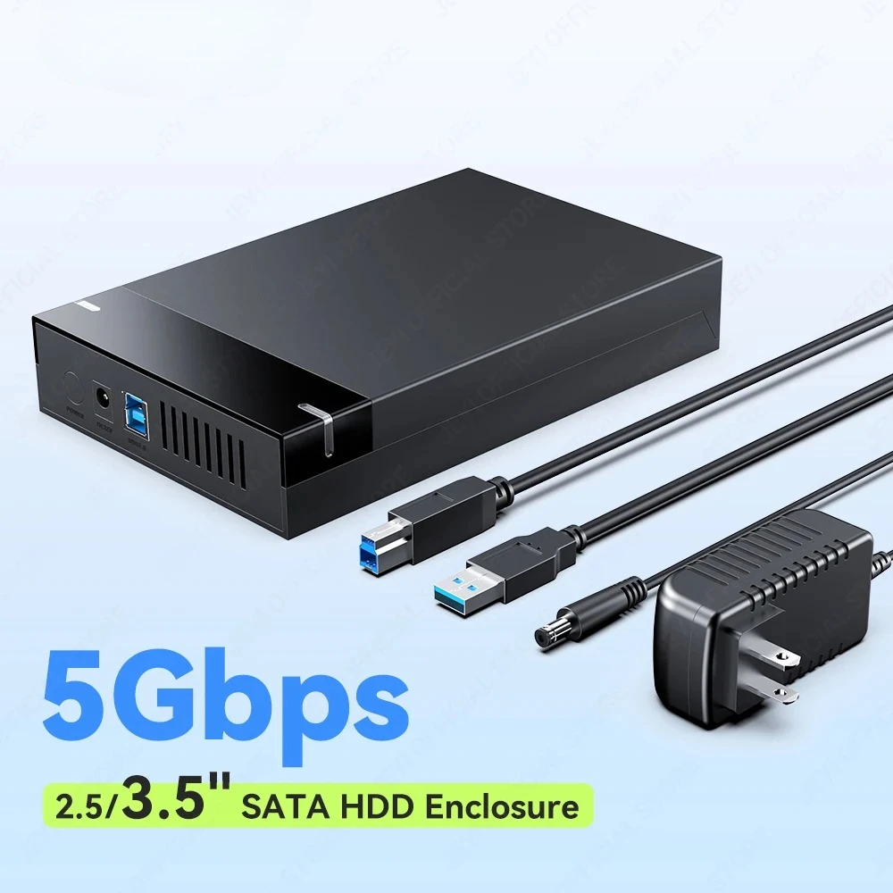SATA HDD Case Enclosure Converter Tool-less 2.5/3.5''（5Gbps）Smart Auto Sleep USB3.0 Transfer Rate For SATA SSDs