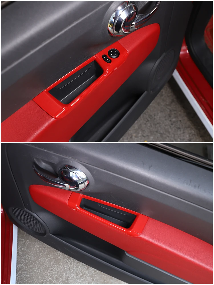 cheya ABS Carbonfaser-Muster Auto-Rückspiegel Einstellschalter Aufbewahrungsbox für Fiat 500 Abarth 595 695 2008 + LHD – Detail 6