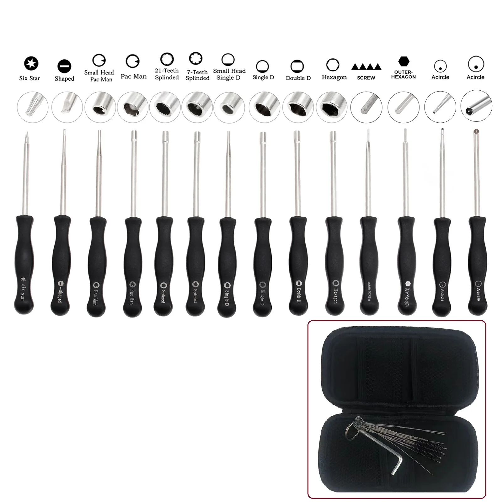 14Pcs Carburetor Adjustment Tool & Cleaning Kit for Poulan STHIL Ryobi