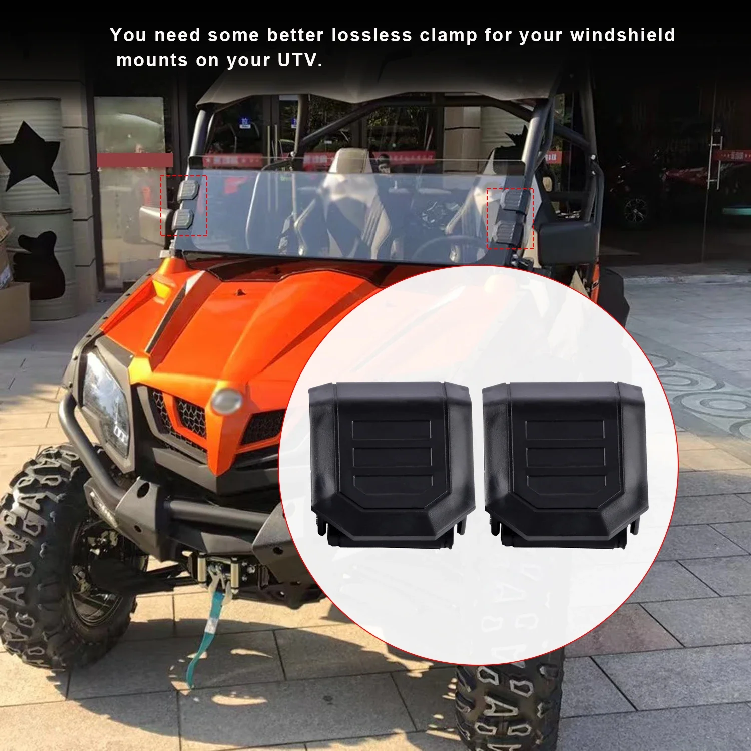 UTV Universal Windshield Window HD Clamp Clip For Polaris RZR XP Can-Am Maverick 1000R X3 For Honda Pioneer 500 700 1000 Rhino car sunshade covers cover universal windscreen visor reflector windshield auto window sun shade protector accessories