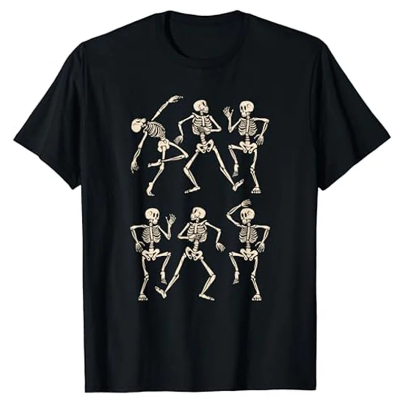 

Funny Skeletons Dance Shirt Halloween Costume for Mens Womens T-Shirt Gifts Skull Print Graphic Tee Tops Short Sleeve Blouses