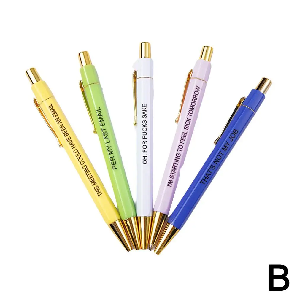 5pcs/set Funny Ballpoint Pen Shit Show Offensives Funny Fountain Pen  Student Stationery Gift Office Signature Multifunction Pen - AliExpress