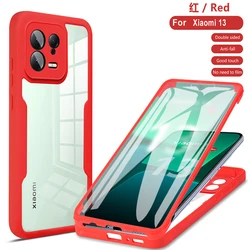 360° Full Body Protective Phone Case with Built-In Screen Cover for Xiaomi 11i (Red)