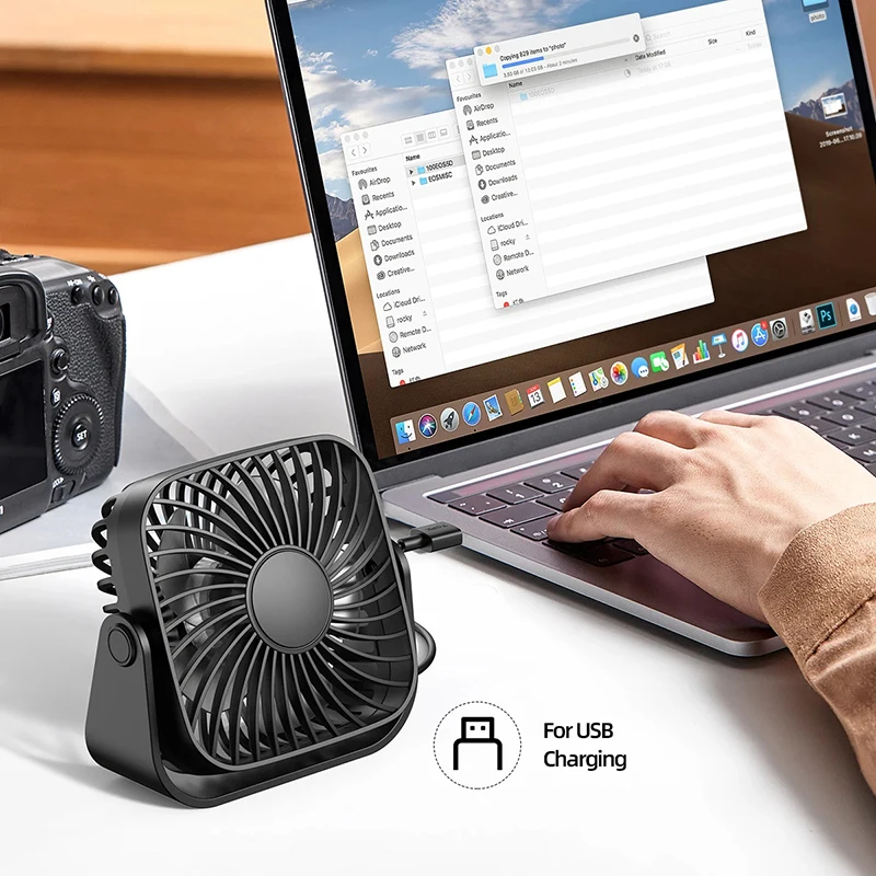 USB Small Portable Fan New 4 Inch Desk Table Quiet 3 Speed Adjustable Personal Fan 360°Adjustment Standing For Room Home Camping 1 Sd2fe00c5782f4af3a92638ef41ecd75f3