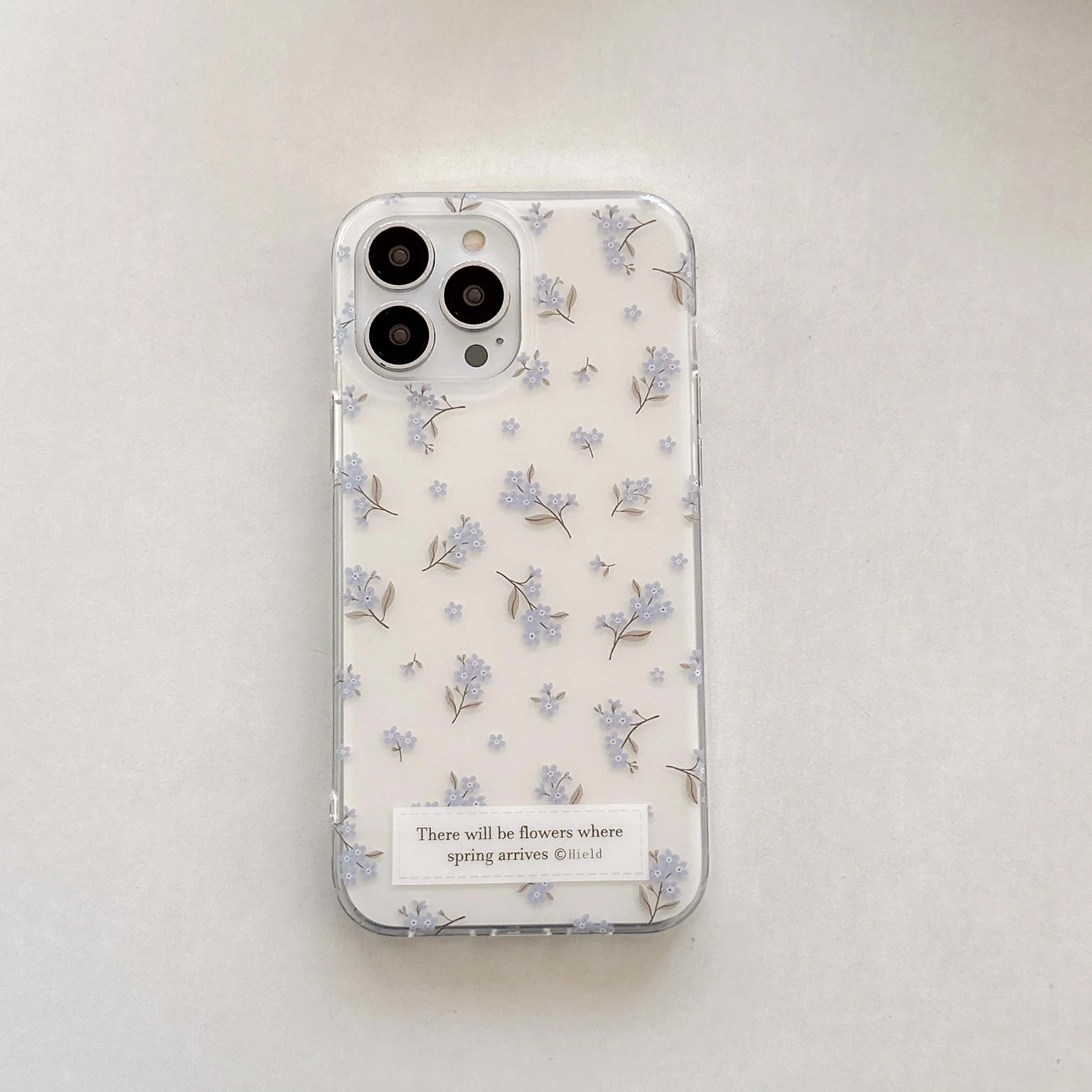 Pink blue white flower imd shockproof shell for iphone 15 16 pro 