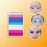 Palette arc-en-ciel soluble dans l'eau 50g, peinture pour le visage et le corps pour enfants, maquillage de scène pour Halloween, pigments de peinture corporelle sûrs pour l'art facial 2
