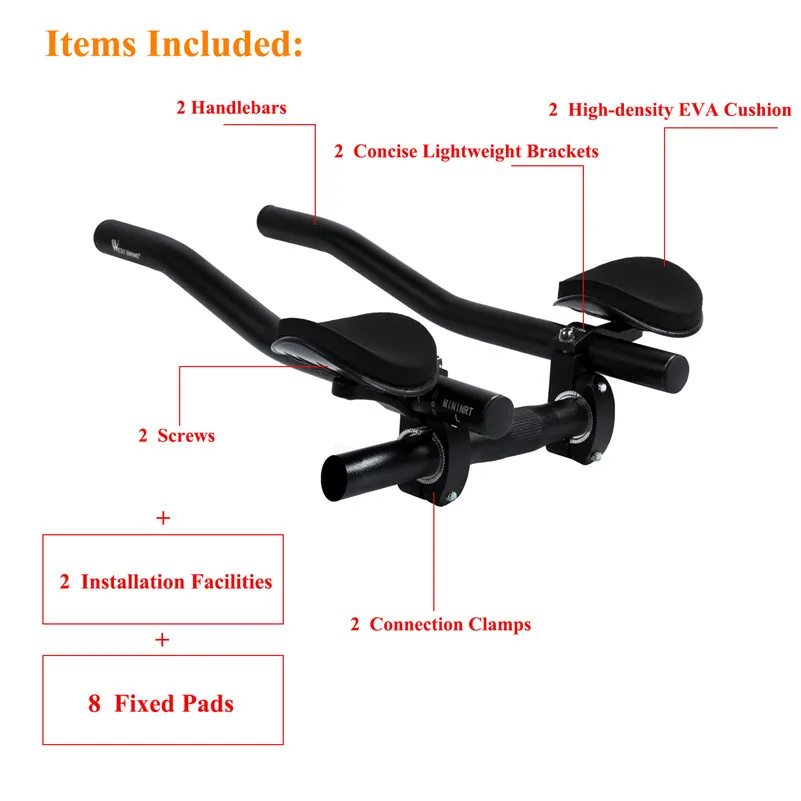 WEST BIKING Bicycle Handlebar Aluminum Alloy Rest Handlebar Aero Bars Triathlon Racing Bike TT Bar MTB Road Bike Accessories