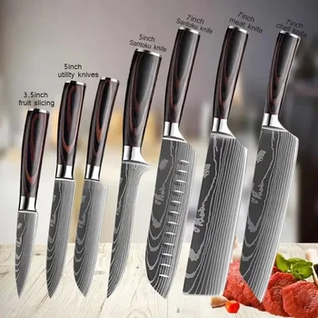 Damascus Chef's Kitchen Knives 1
