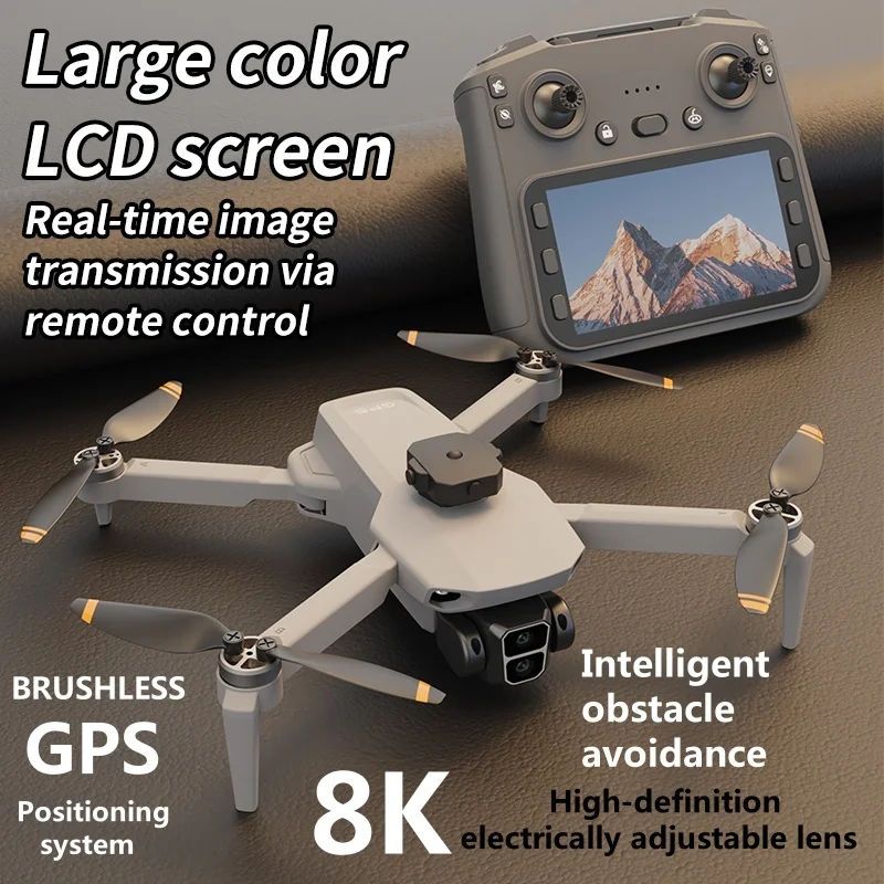 Professionale GPS Grande Schermo LCD Drone Remoto Motore Brushless 5G WIFI 3KM EIS Evitamento Ostacoli FPV Brushless Quadcopter Giocattolo - immagine 5