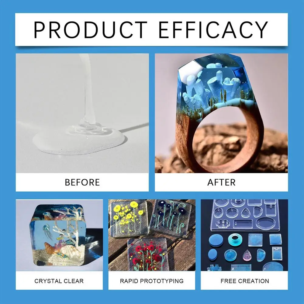 Description Picture 6 of itemClear Hard UV Resin Hard Type Quick Curing UV Epoxy Resin Bonding & Curing In Seconds Transparent UV Glue Adhesive For Resin