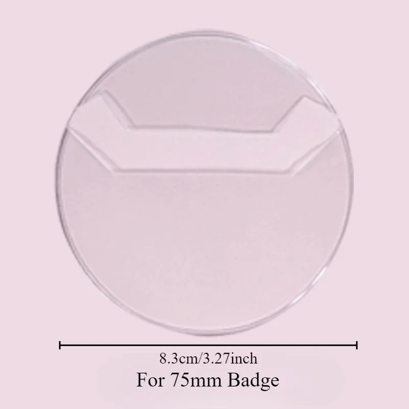 Badge Holder 10Pcs 58/75mm Round Metal Pins Badge HD Transparent Protective Cover