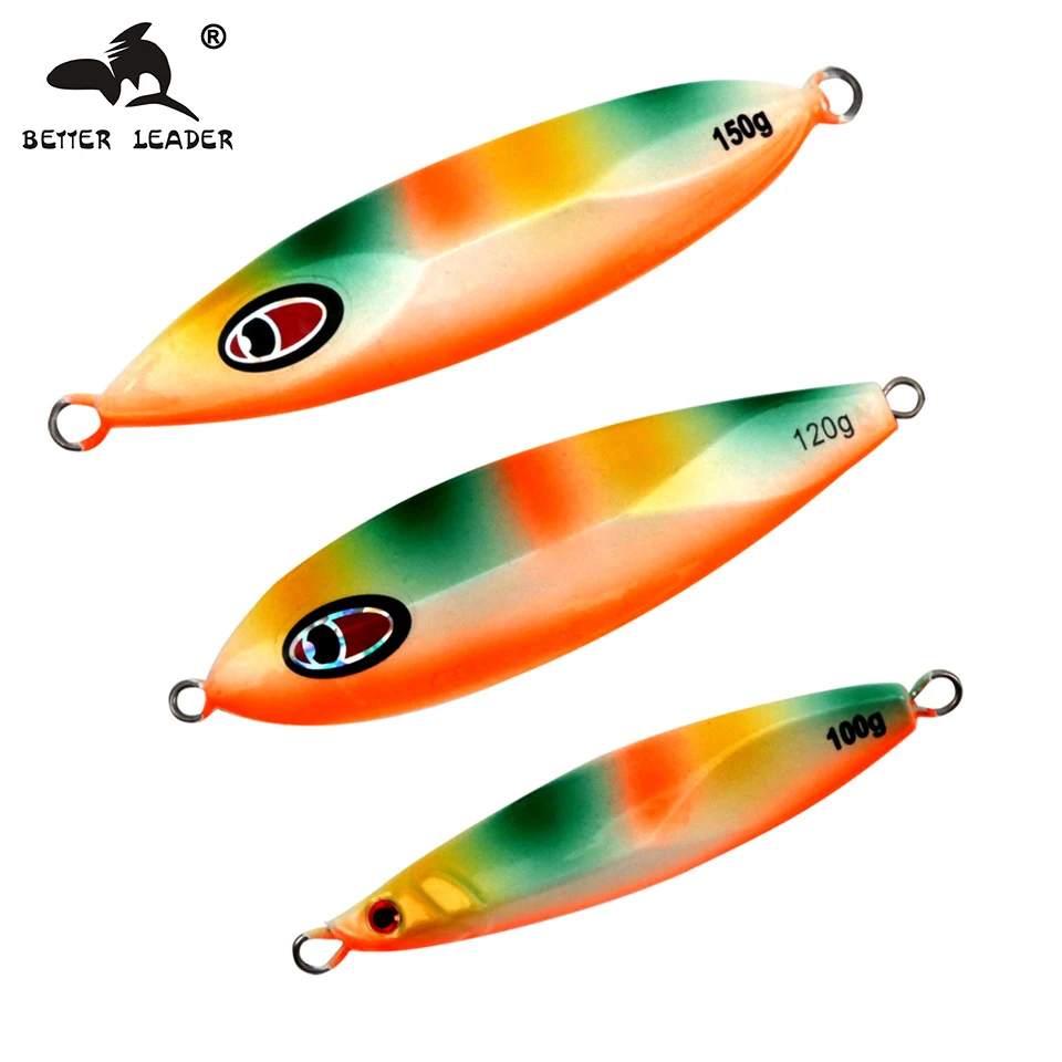 Better Leader Metal Jig Fishing Lures 80-220G Cast Shore Fishing Jigging Lures Esche Sgombro Deep Sea Saltwater De Pesca Isca