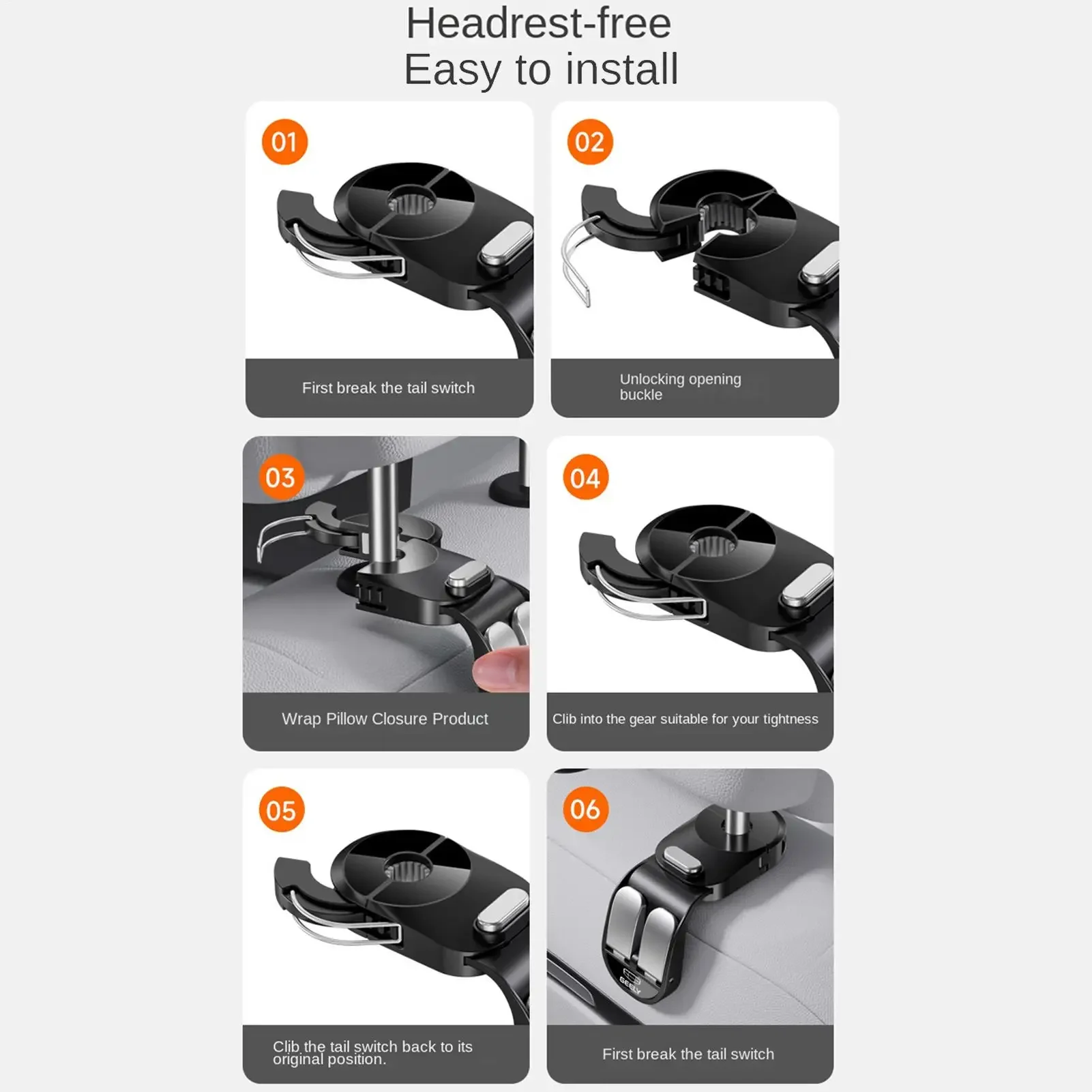 Gancio Pieghevole Retrattile per Poggiatesta Auto - immagine 5