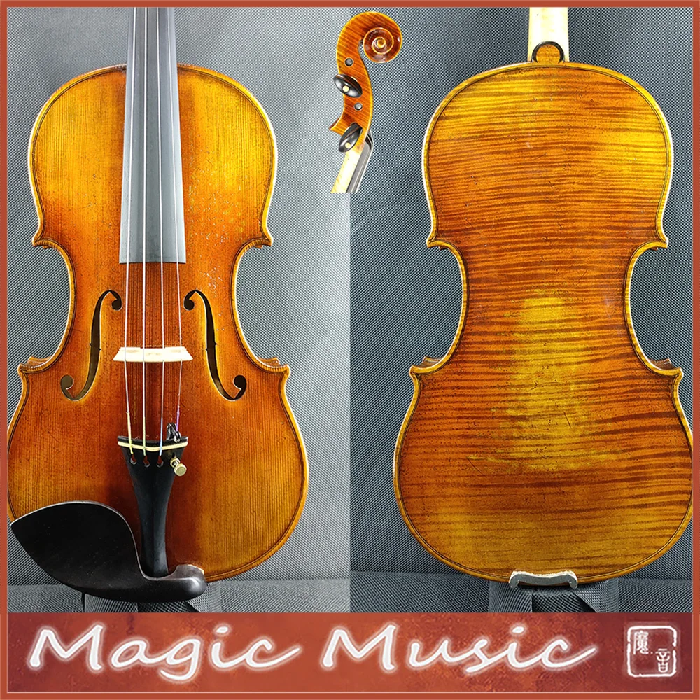 Acoustic Violin Violin Accessories One Piece Back Master II Level Stradivarius Violin Size 4/4 #3339 European Wood Handmade Oil Antiqued Varnish
