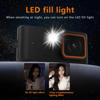 1080p Retro CCD Portable Digital Camera Entry-level Camera Led Fill Light 4K Digital Camera CCD 180°  Flip Screen Selfie Camera