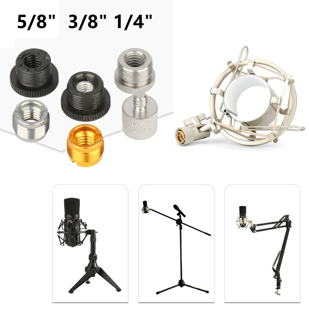 

5/8 Male To 3/8 1/4 Female Threaded Screw Mic Stand Clip Mount Adapter Universal Quick Release Mount Holder Adapter Replacement