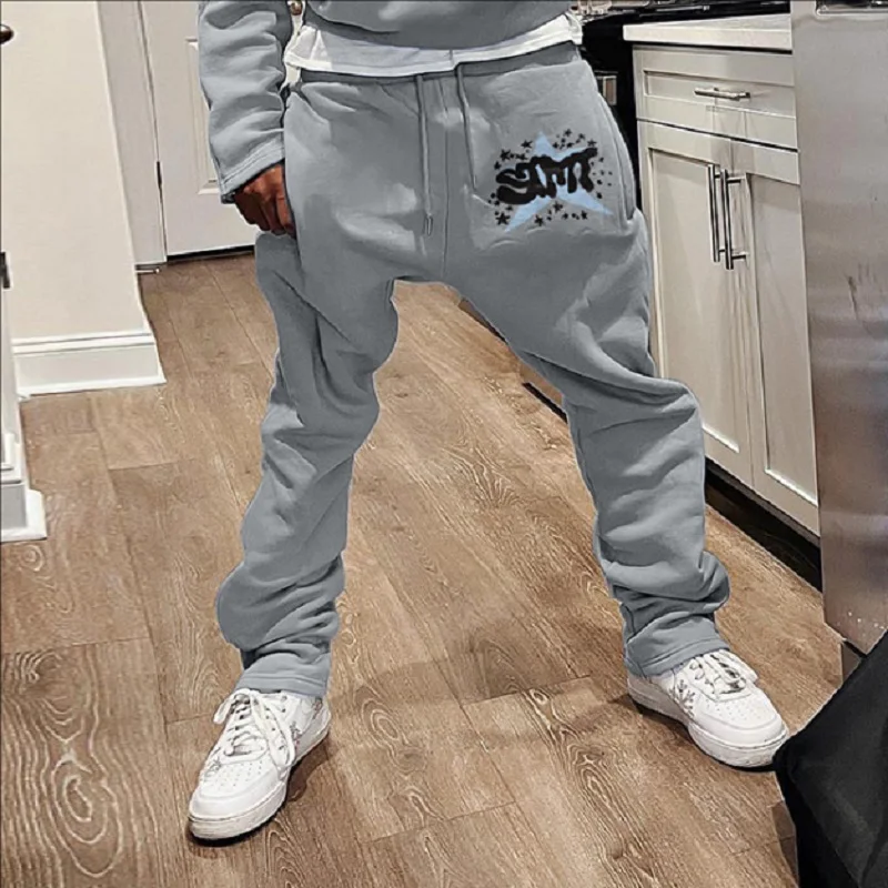 Y2K Flare Pants hip-hop European and American trend loose rope trousers letter printed American leisure high street Pants 3