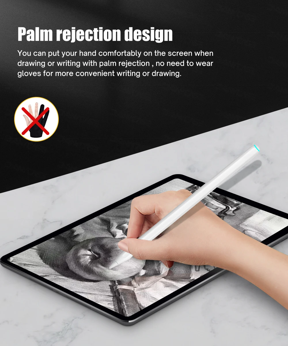 For Apple Pencil 2 1 with Wireless Pairing Charging iPad Air 4 5 Pro 11 12.9 Mini 6 for iPad Pencil Palm Rejection Tilt Stylus tablet pillow pad