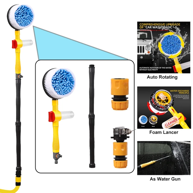 Car New Multifunctional Car Cleaning Brush Tool Automatically Chenille  Brush Head Water Gun Foam Lancer Exterior Car Wash Brush Kit From Skywhite,  $18.39