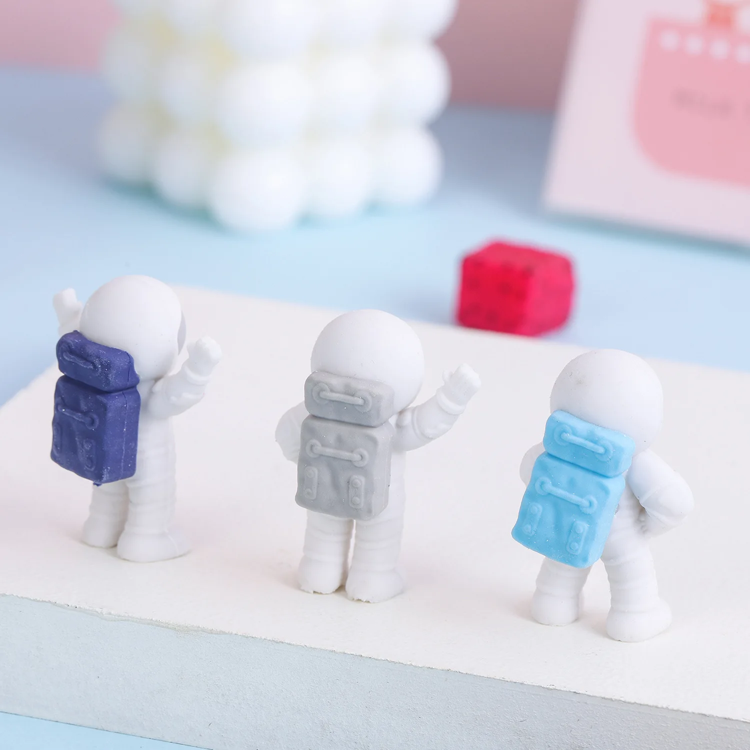 Pencil Eraser 1 Lot 3pcs Lytwtw's Cartoon Cute Kawaii Space Astronaut For Kids Novelty Stationery Office School