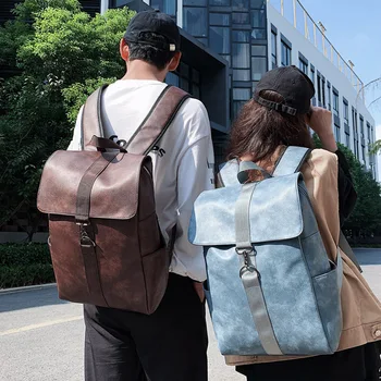Zaino in Stile Coreano per Donne, in Pelle Morbida, Grande Capacità, Borsa da Viaggio e Scuola, Zaino Casual Semplice e alla Moda per Uomini e Donne