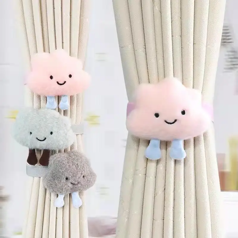 Cartoon Curtain Tieback Elastic Holder Hook Buckle Clip Pretty Fashion Star Cloud Decorative Home Accessorie 2Pcs curtain accessories curtain tiebacks