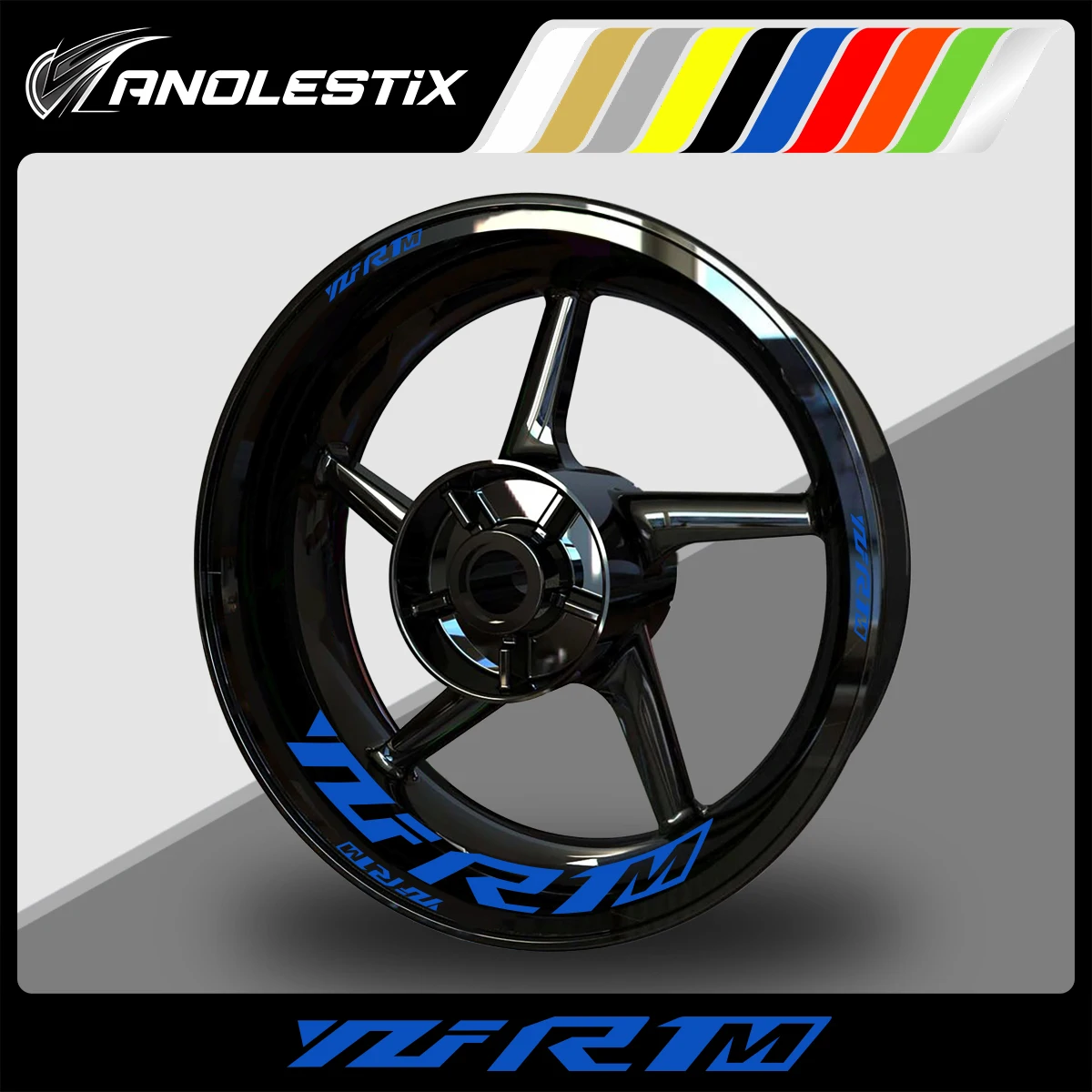 AnoleStix Reflective Motorcycle Wheel Sticker Hub Decal Rim Stripe Tape For YAMAHA YZF R1M 2019 2020 2021 2022 2023