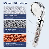 Mineral Balls 3 Modes High Pressure Shower Head with On/Off Switch Filter Water Saving Handheld Showerheads Bathroom Accessories 2