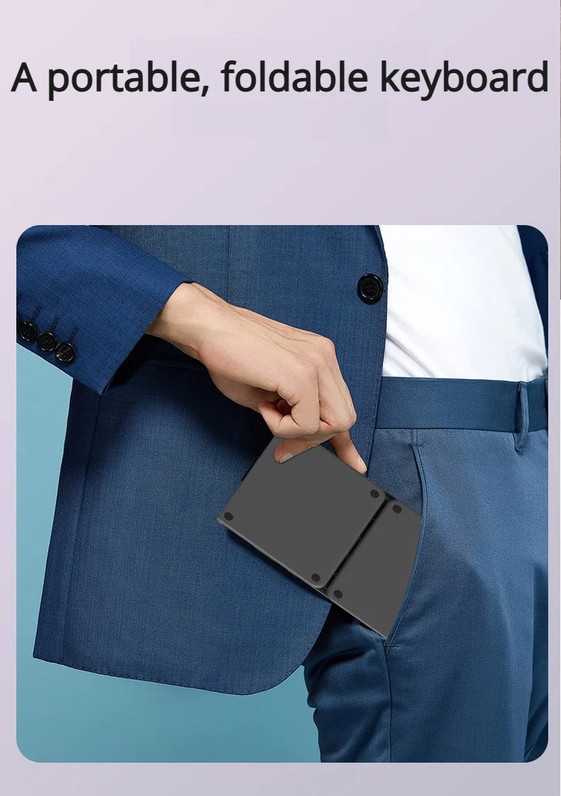 2026 Nuova tastiera pieghevole a tre ante Bluetooth con touchpad, portatile, pieghevole, per PC, Mac, smartphone e iPad_voghion.com