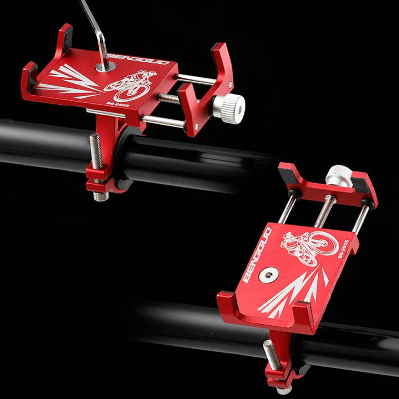 알루미늄 합금 휴대폰 홀더, MTB 산악 자전거 휴대폰 스탠드, 충격 방지 고정 내비게이션 브래킷, 사이클링 액세서리