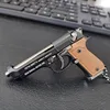 1:3 Scale M9A3 Alloy Pistol Keychain Mini Toy Gun Weapon Model Metal Keychain For Adult Kids Christmas Gift 5